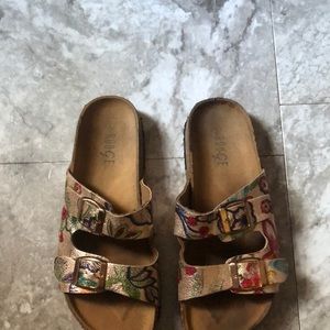 double strap sandals .